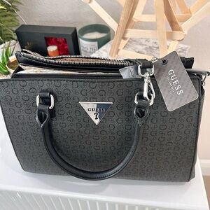 Guess Black Monogram Handbag